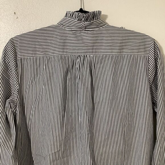 J.Crew Maximalist Striped Ruffle Cotton Twee Work Preppy Button Down Bow Shirt 6 - Picture 11 of 12